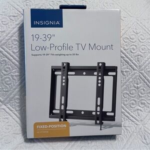 Insignia - Fixed TV Wall Mount for Most 19" - 39" TVs - Black